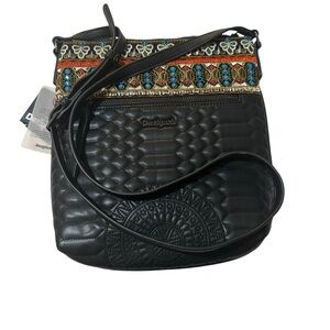 Desigual Black and Multicolor Quilted Crossbody Bag